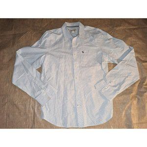 Abercrombie Fitch Shirt Mens XXL White Plaid Muscle Fit Button Up Casual